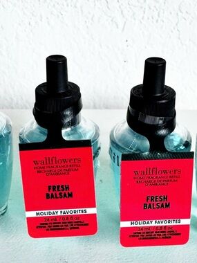 Bath & Body Works Wallflower Fresh Balsam Scent Refill Red Label Set of 4